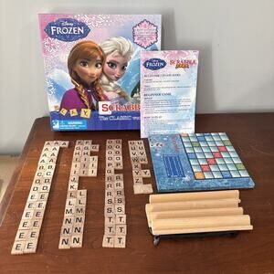 Disney Frozen Scrabble Word Game 2-Sided Board Letter Tile Matching Classic Toy